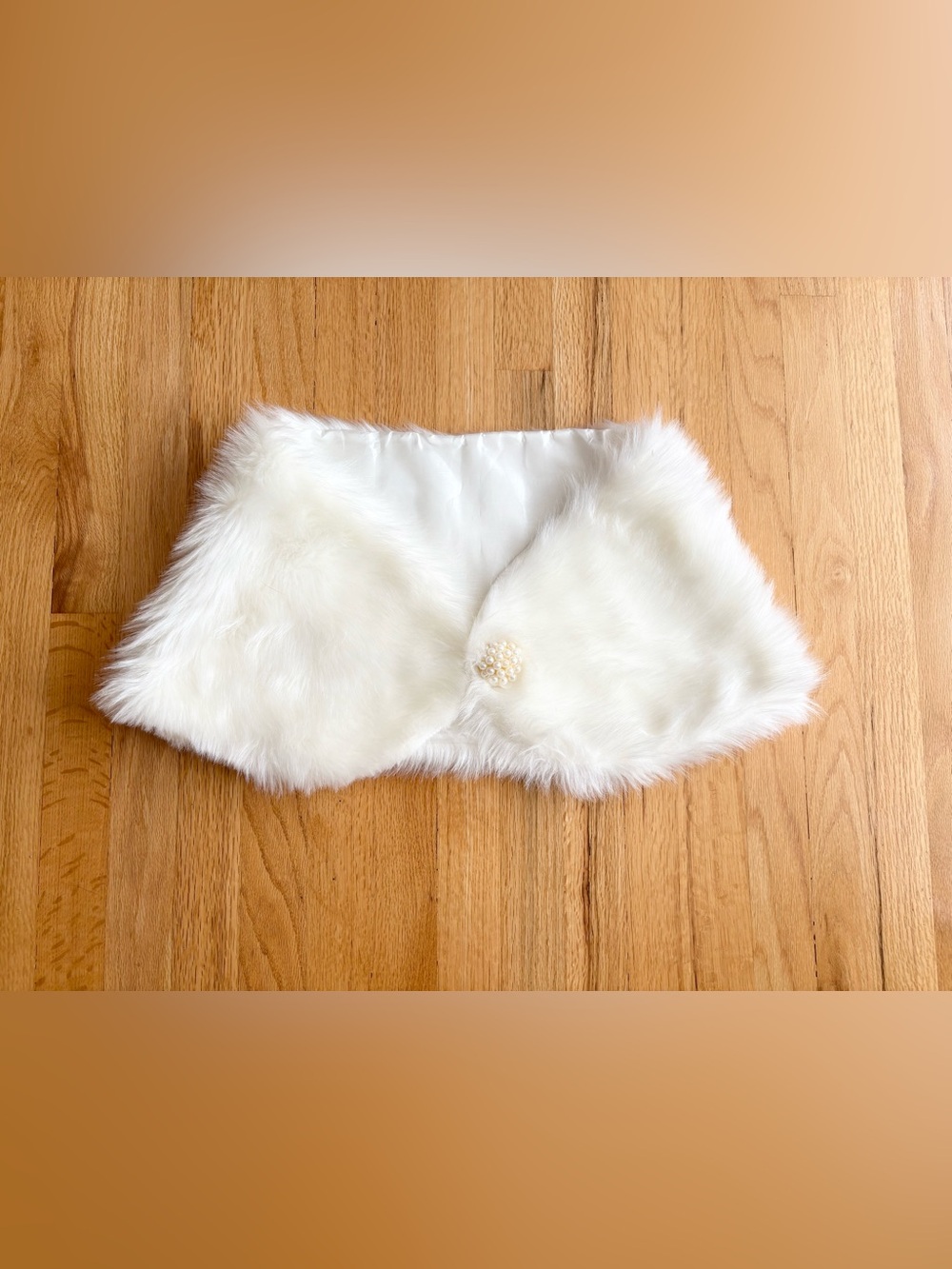 Faux fur white stole wrap shawl women